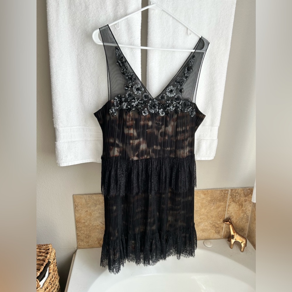 NWT BCBGMAXAZRIA Black Cocktail Dress. Size 12.